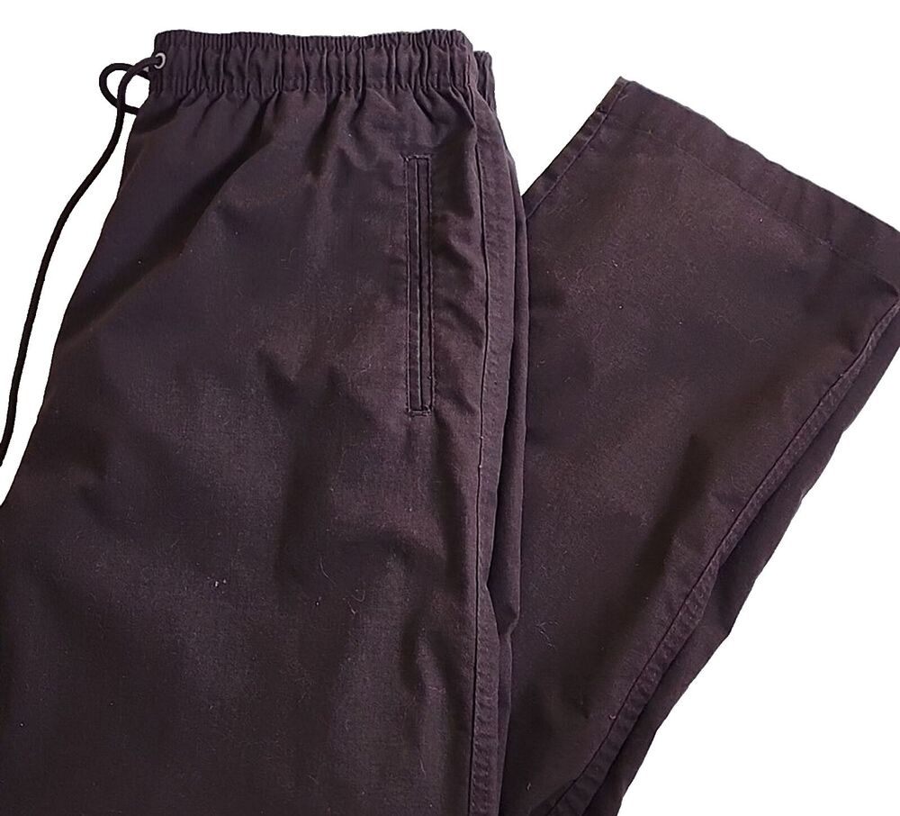 Hasting & Smith Women's Dark Brown Loose Drawstring Elastic Waist Pants, Size L